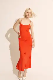 lanae maxi dress in fire red