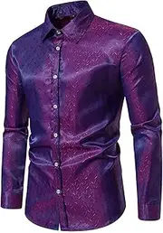 [Generic] Turtle Neck Tee Shirts Lapel Button Long Sleeve Shirt Tops Men's Cardigan Loose T Shirt Men