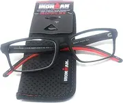 Foster Grant Ironman IronFlex Reading Glasses, Black/Red (+2.00)