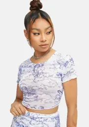 [Dolls Kill] Cherub Mesh Tince Crop Top