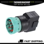 Universal 9pin J1939 to OBD2 16pin Female Adapter Diagnostic Connector NEW