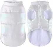Winter Lightweight Warm Cat and Dog Coat Vest Outdoor Waterproof Windproof Yorkshire Schnauzer Poodle Jacket,White,XS