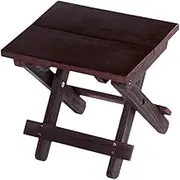 MYCENSE Folding Stool Foldable Stool Compact Foot Rest Stool Outdoor Wood Fishing Stool Fishing Chair for Yard Travel Camping Fishing, red Brown