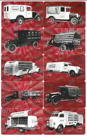 Coca-Cola 1996 $10 Micro Lined Truck Set of 10 Different Cards