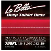 La Bella 760FL Deep Talkin' Bass Flat Wound Light Electric Bass Strings 43-104