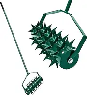 Aerator for Lawns, Roller Type Lawn Aerator, Lawn Roller with Handle & 5 cm Nails & Splash Guard, Hand Scarifier Rolling for Yards and Lawns in The Garden - Garden Hand Tools