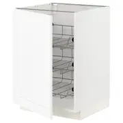 METOD base cabinet with wire baskets, white Enköping/white wood effect, 60x60x80 cm