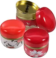 LeoLeoii 3pcs Metal Tea Portable Tea Kettle Teapot Container Tea Sealed Can Tea Storage Jar Kitchen Tea Jar Sealed Jar Round Sealed Tea Can Tea Can with Lid Candy Jar Tinplate Coffee