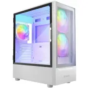 NX410 ATX Mid Tower Case Tempered Glass Side Panel Full Side View Pre Installed