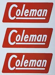 THREE (3) NEW COLEMAN REPLACEMENT STICKER LABEL DECAL LANTERN STOVE 1945-1960