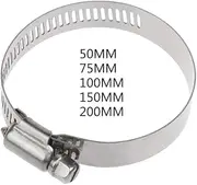 Diameter 50/75/100/150/200mm Stainless Steel Drive Hose Clamps Adjustable Gear Worm Fuel Tube Water Pipe Fixed Clip Spring(100mm)