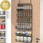 6-Tier Over Door Spice Rack Organizer, Wall-Mounted Kitchen Pantry Storage