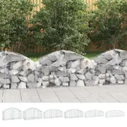 Arched Gabion Basket 100x30x60/80 cm Galvanised Iron Multi Sizes vidaXL