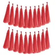 20Pcs Red Tassel Garland 14.6 x 9.4 Inch Tissue Paper Tassel Banner