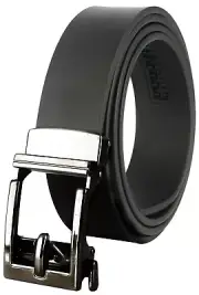 Black Gelante Automatic Sliding Buckle Genuine Leather Ratchet Belt Trim to Fit