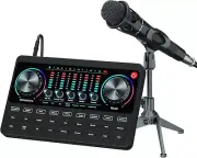 Podcast Equipment Bundle Booth Desk Kit,Studio Condenser Microphone,Sound Car...