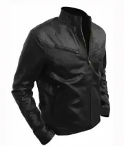 Mens Black Genuine Leather Jacket Fast & Furious 6 Vin Diesel Celebrity Jacket