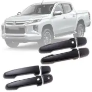 4 DOORS HANDLE COVER SMART KEYLESS BLACK FOR MITSUBISHI TRITON L200 MR 2019 2020