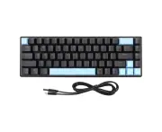 Gaming Keyboard USB 68 Keys Blue Switch N Key Rollover 10 RGB Backlit Modes Wired Keyboard for Desktop Laptop White Yellow