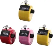 Manual Plastic Clicker Tally Counter 4 Mechanical Counter for School Office Sports Activities Easy Comfortable Grip Battery Random Color