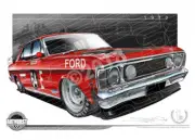 Bathurst Legends 1970 FORD XW GT-HO PHASE 1 ALLAN MOFFAT A2 FRAMED PRINT (B008)