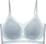 [FBIEE88TR] Seamless Bras for Women Ultra Thin Ice Silk Comfort Wireless Bra Breathable Bralette(Blue,Large)
