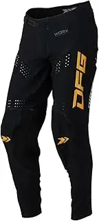ダートフリーク(Dirtfreak) Dartfreak DFG C0357 Workpants Icon, 28 Inches, Black/Gold, MX Lace, ED Lace, Attack Position, 4-Way Stretch Fabric