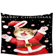 Merry Christmas Cats and Kittens Candy Snow Tapestry