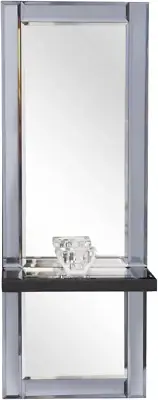 Howard Elliott Emerson Modern Decorative Hanging Wall Mirror with Shelf and Glas