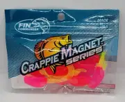 Crappie Magnet Slab Curly Tail Fish Lure Pink Chartreuse Pack of 12 New