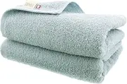 Imabari Factory Towel, Imabari Towel, Certified, Slim Bath Towel, Smoky Blue, Approx. 13.4 x 43.3 inches (34 x 110 cm), Set of 2, Light and Easy to Use, Absorbency & Quick Drying, Made in Japan