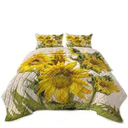 Flower Art Sunflower Bloom Coverlet