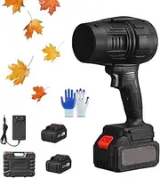 Seese Pro Blower, Seese Cordless Leaf Blower, Handheld Leaf Blower, Three Adjustable Wind Speeds, with Battery & Charger, for Patio Cleaning, Blowing Leaves, Lawn Care (Black,2 Battery)
