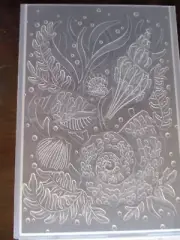 *3-D Beach Shells Embossing Folder Cardmaking Nautical Theme Clams Welks Algae