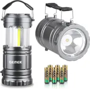 2pcs LED Camping Lantern Battery Powered Flashlights, 2-in-1 Collapsible Lantern