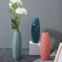在飛比找樂天市場購物網優惠-六角紋塑膠花瓶 防摔 素色花瓶 北歐風 盆栽 線條 花器 插