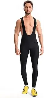 [CEROTIPOLAR] Men's Thermal Fleece Bathroom Access Cycling Bibs Tights, Bike Bibs Pants for Fall and Cold Winter