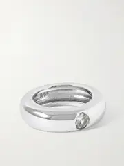 [Martha Calvo] Martha Calvo - Rhodium-plated Crystal Ring - Silver - 5 5 Silver