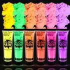 6Pcs UV Blacklight Face And Body Paints Washable In The Dark Body Paints FTD