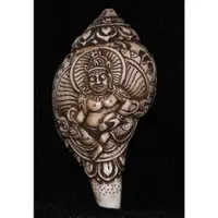 在飛比找蝦皮購物優惠-印度白海螺天然左旋法螺尼泊爾傳統精工雕刻做舊工藝佛家左旋生物