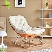 VERYMUSH Modern Glider Rocker Chair,Upholstered Rocker Chair Glider Chair,Indoor Upholstered Rocking Chair,for Living Room Bedroom(Orange)