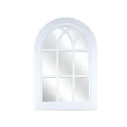 Maine & Crawford Ceather 91.4x61cm Wooden Arched Window Mirror Hanging White