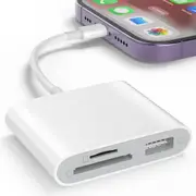 SD/Micro SD Card Reader Adapter with USB Camera Connector, Plug & Play