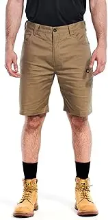 Caterpillar Canvas Utility Shorts for Men with 2-Way Stretch, Secure-Zip Thigh Pocket, and Reinforced Belt Loops