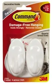 Command Medium Plastic Hook 3.25 in. L 2 pk (Pack of 8)