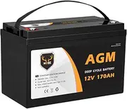 Mobi 170Ah 12V Deep Cycle AGM Battery, SLA Rechargeable & Portable, Maintenance Free for Marine Camping Solar Caravan 4WD