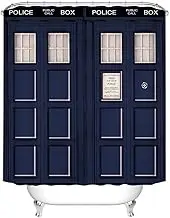 Boyouth Police Box Door Pattern Digital Print Bath Shower Curtains for Bathroom,Polyester Waterproof Fabric Bath Curtain with 12 Hooks,70x70 Inches,Multicolor