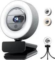 1080P FHD Webcam with Sony Sensor and Built-in Ring Light, G910 Web Camera with