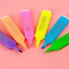 4/6pcs Highlighters Smooth Writing Coloring Student Chisel Tip Marker Pens Short