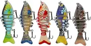 Eigell 5X Fishing Baits,Bass Lures Hard Baits,Slow Sinking Bionic,with Hook,Artificial Baits for Freshwater River Lake
